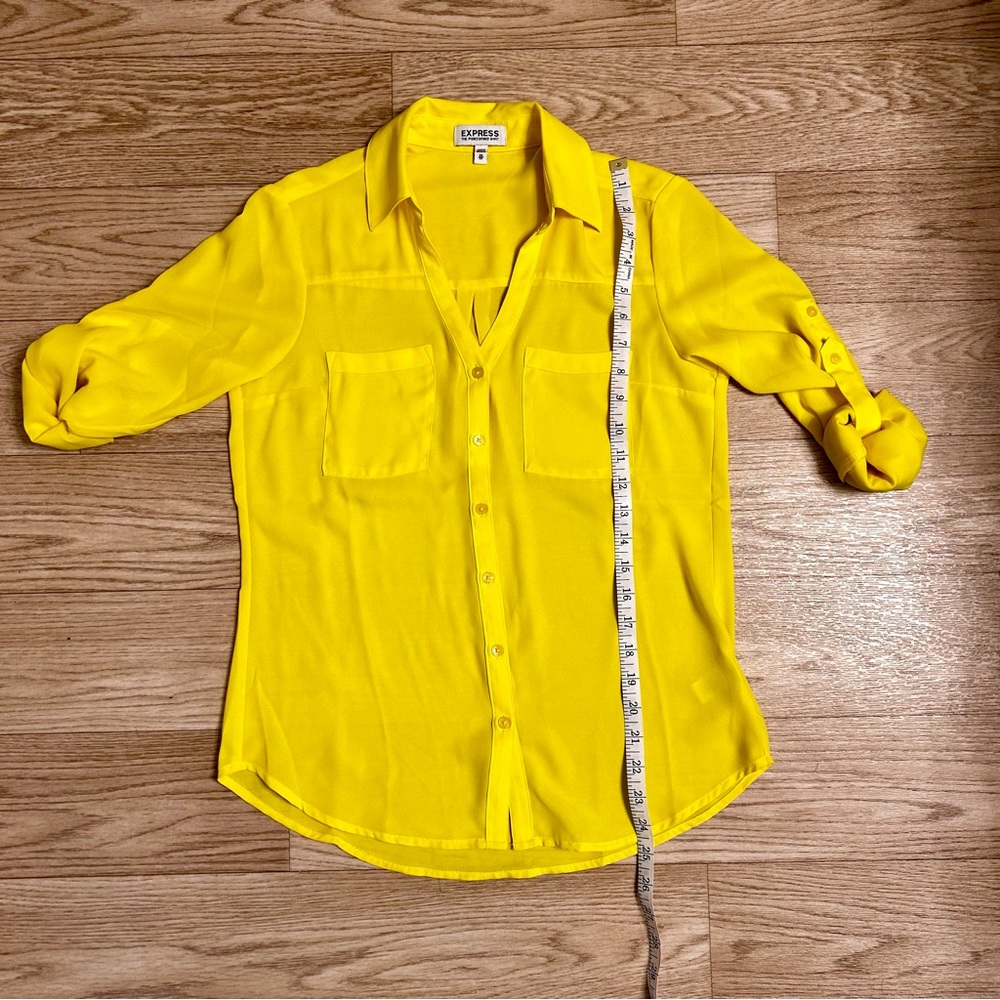 Express Yellow Button Down Shirt - Picture 7 of 9